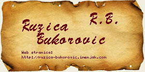 Ružica Bukorović vizit kartica